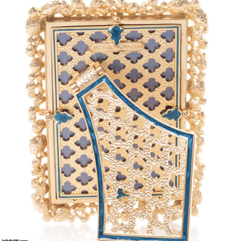 Emery Bejeweled 4" x 6" Frame - Peacock JAY STRONGWATER SPF5813-208