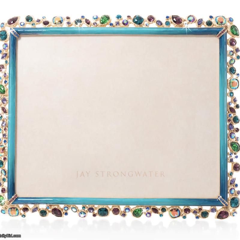 Theo Bejeweled 8" x 10" Frame - Peacock JAY STRONGWATER SPF5843-208