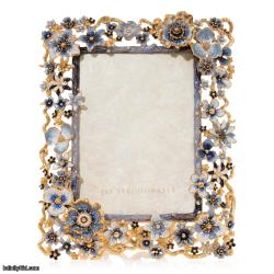 Ophelia Cluster Floral 5 x 7 Frame Delft Garden JAY STRONGWATER SPF5859-284