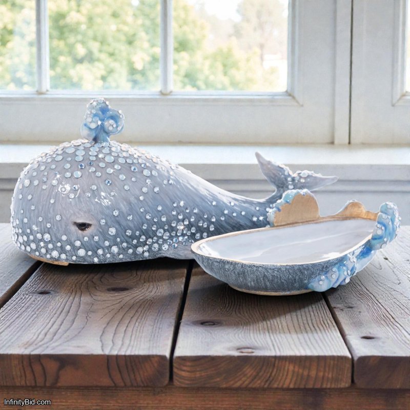 Jay Strongwater Abel Whale Box SKU: SDH7430-230