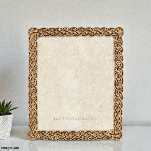 Jay Strongwater Aidan Braided Frame – Amber (8" x 10") SKU: SPF5817-274