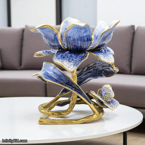 Jay Strongwater Aimee Floral Pillar Candle Holder (7") SKU: SDH2370-284