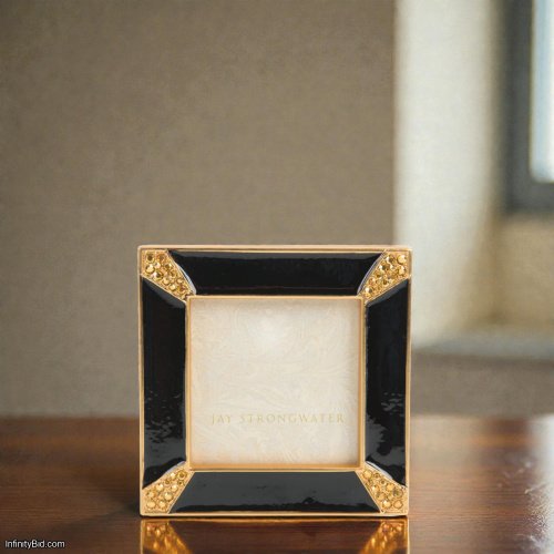 Jay Strongwater Leland Pavé Corner 2" Frame – Black SKU: SPF5130-273