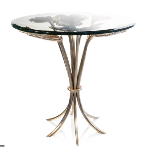 Jay Strongwater Lola Ginkgo Leaf Side Table SKU: SHW3331-232