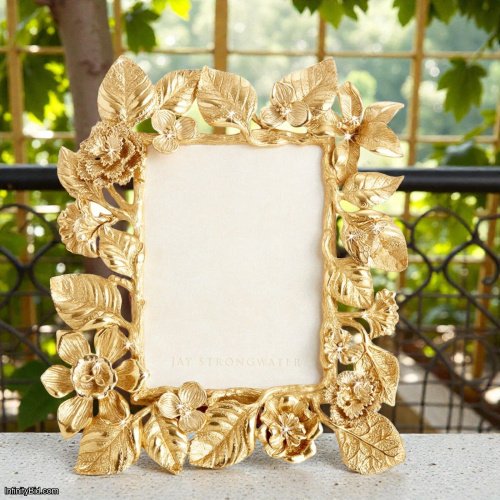 Jay Strongwater Maeve Dutch Floral 5" x 7" Frame – Gold SKU: SPF5882-292