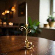 Jay Strongwater Mirabelle Orchid Single Candlestick – Golden SKU: SDH2357-232