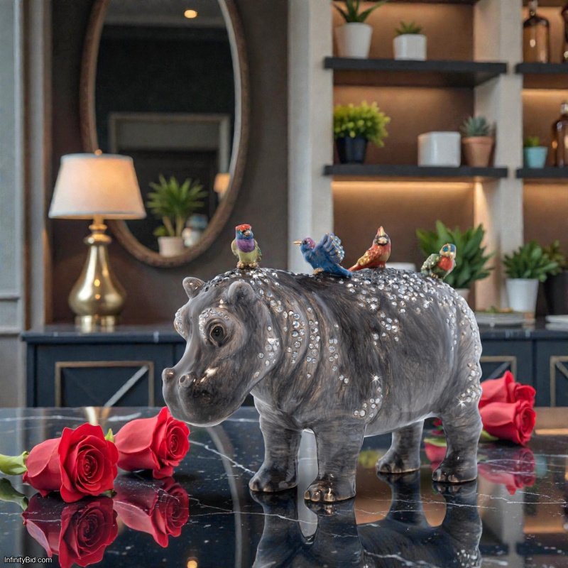 Jay Strongwater Penny Hippo Figurine SKU: SDH2566-251