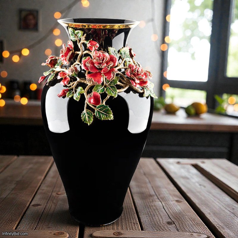 Jay Strongwater Rose Nightbloom Vase SKU: SDH2612-250