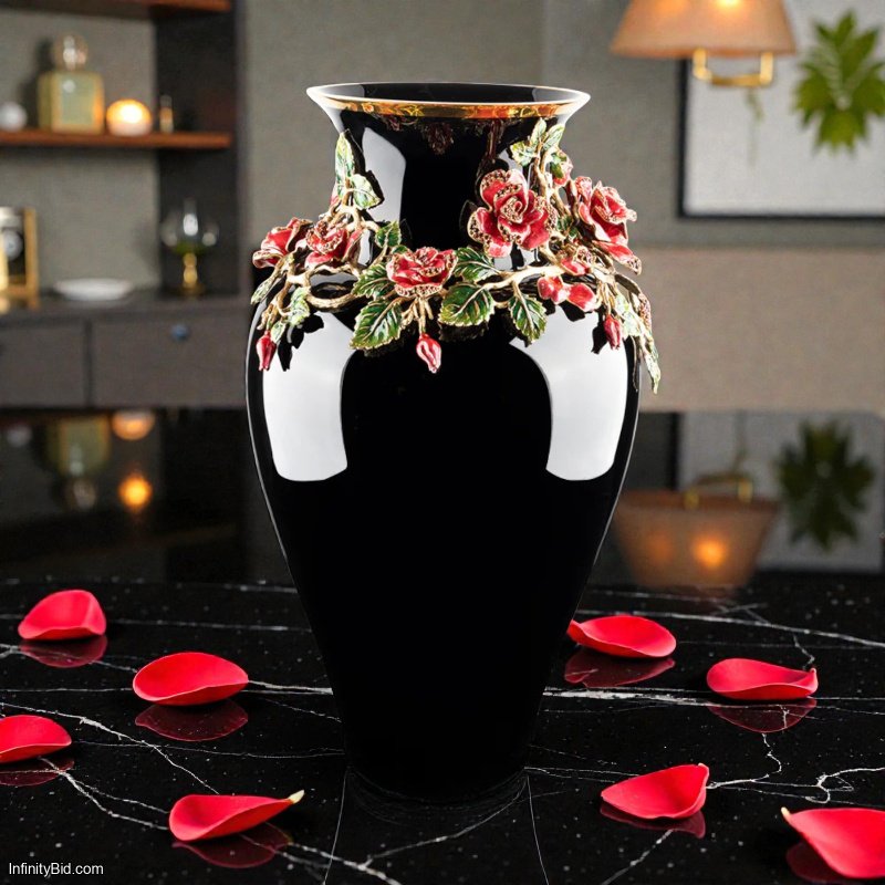 Jay Strongwater Rose Nightbloom Vase SKU: SDH2612-250
