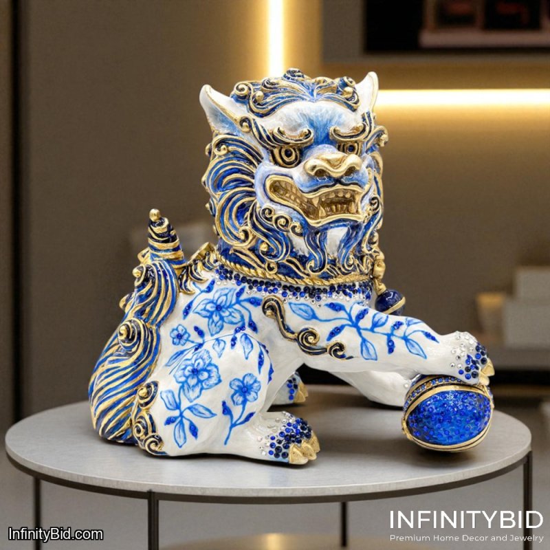 Jay Strongwater Shi Foo Dog Chinoiserie Figurine SDH2609-253