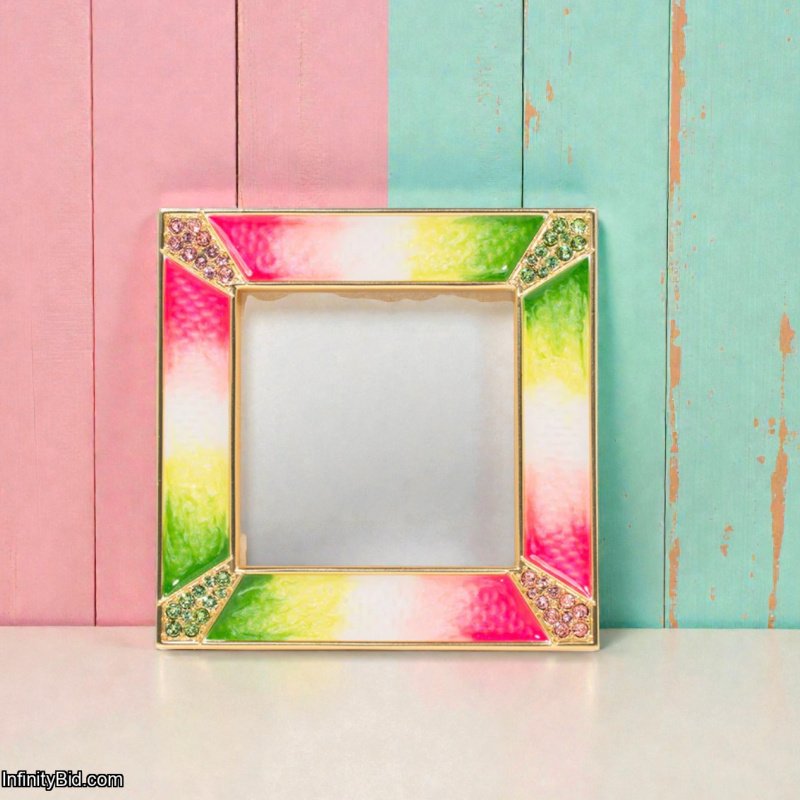 Jay Strongwater Leland Pavé Corner 2" Frame – Flora  SKU: SPF5130-256