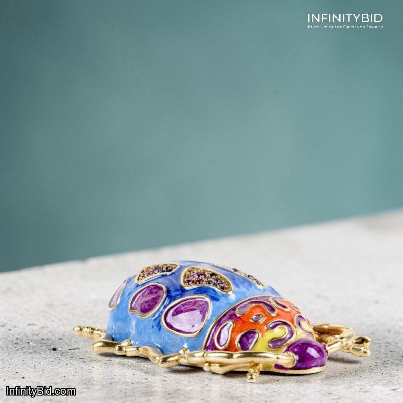 Jay Strongwater Celo Beetle Objet – Jewel Beetle Trinket Box SKU: SDH2600-256