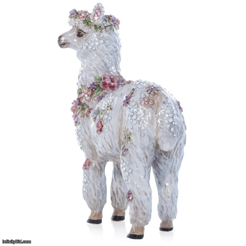 Jay Strongwater Flowery Llama Figurine