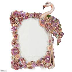 Jay Strongwater Agnes Floral Flamingo Frame SPF5901-256