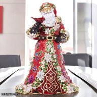 Jay Strongwater Floral Santa Figurine – Handcrafted Holiday Collectible | SDH2608-250