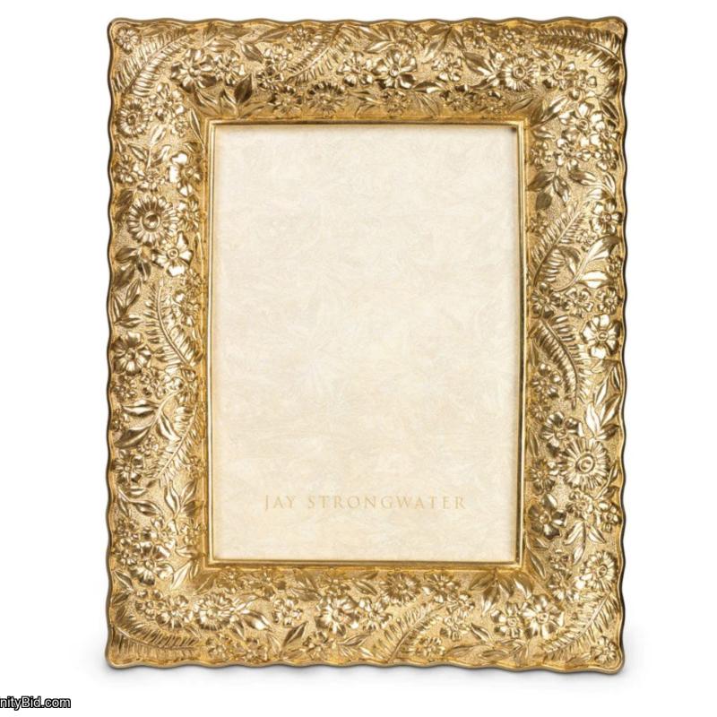 Jay Strongwater Katerina Ruffle Edge Floral 5x7 Inch Frame Gold SPF5820-292