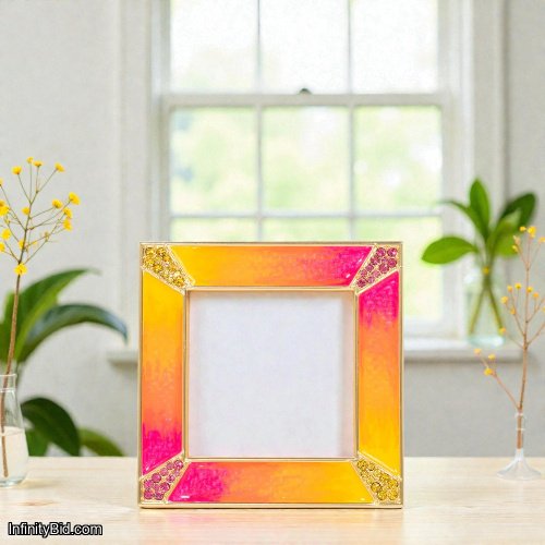 Jay Strongwater Leland Pavé Corner 2" Frame – Electric Pink SKU: SPF5130-216