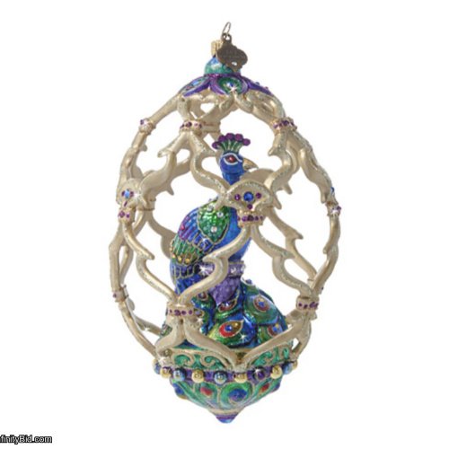 Jay Strongwater Peacock Egg Glass Ornament SKU: SDH20082-250