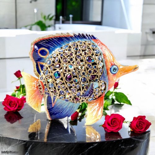 Jay Strongwater Westin Butterfly Fish Figurine – Handcrafted Luxury Home Decor SKU: SDH1823-239