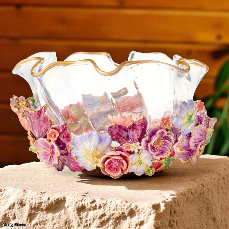Jay Strongwater Paisley Small Ruffle Flower Bowl SKU: SDH2576-289
