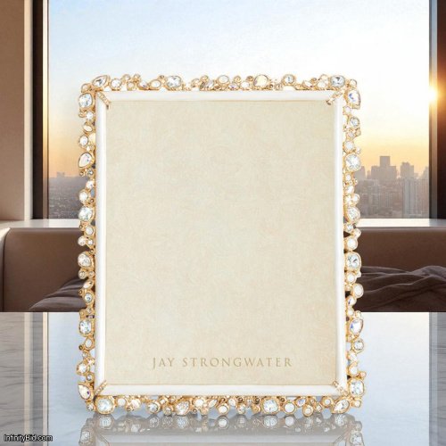 Jay Strongwater Theo Bejeweled 8" x 10" Frame – White Opal Finish SKU: SPF5843-219