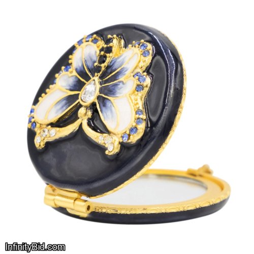 Jay Strongwater Jayla 2" Butterfly Compact Delft Garden SKU: SCB8082-284