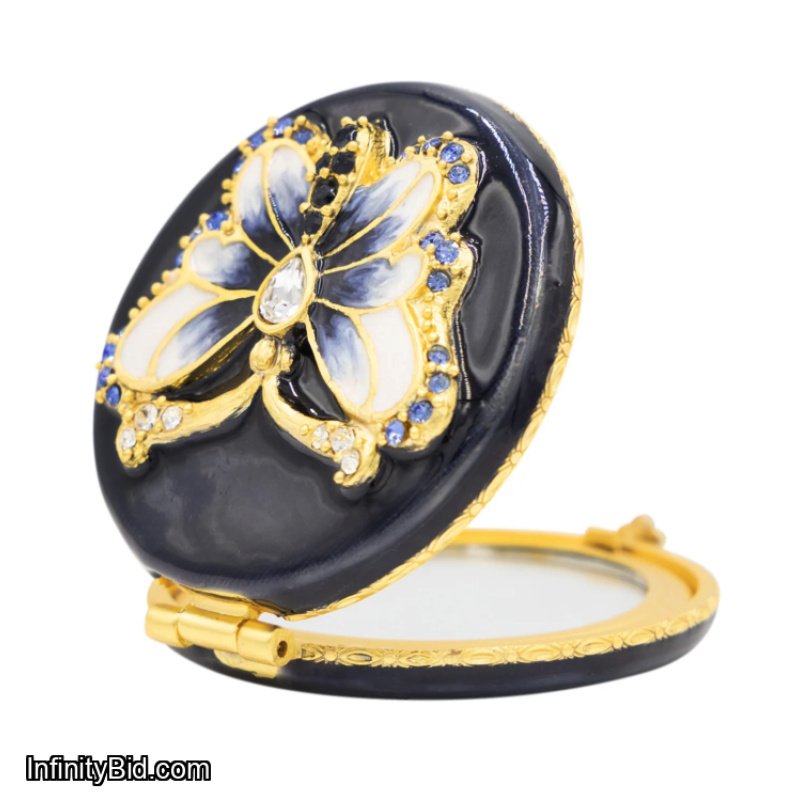 Jay Strongwater Jayla 2" Butterfly Compact Delft Garden SKU: SCB8082-284