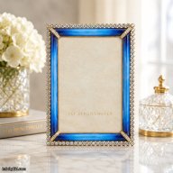 Jay Strongwater Lorraine Stone Edge 4x6 Frame Lapis Blue Crystal SPF5919-261