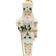 Jay Strongwater White and Gold Poinsettia Nutcracker Ornament SKU: SDH20113-219