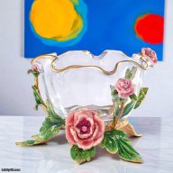 Jay Strongwater Holly Peony Bowl – Pink Flowers with 14K Gold Finish SKU: SDH2582-256