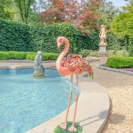 Jay Strongwater Amira Floral Flamingo Figurine Enamel Metal SDH1958-456 New