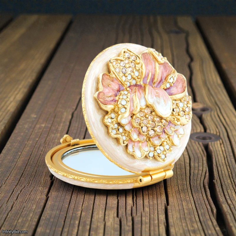 Jay Strongwater Angela Round Floral Compact  SKU: SCB8076-281