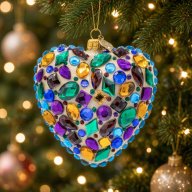 Jay Strongwater Bejeweled Heart Ornament – Hand-Set European Crystals, Mouth-Blown Polish Glass Luxury Holiday Collectible (SKU: SDH20119-208)