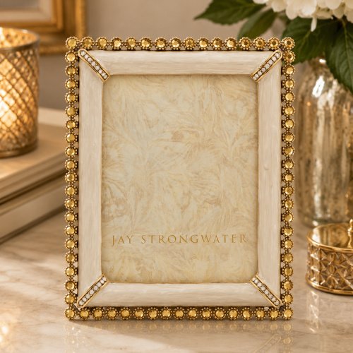 Jay Strongwater Emilia Stone Edge 3" x 4" Frame — Gold SKU: SPF5916-292