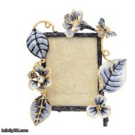 Jay Strongwater Fray Dutch Floral 3" x 4" Frame — Delft Garden SKU: SPF5880-284