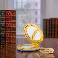 Jay Strongwater Jayla 2" Round Butterfly Compact Mirror Gold SCB8082-280 New