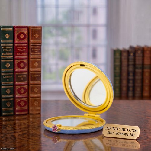 Jay Strongwater Jayla 2" Round Butterfly Compact Mirror Gold SCB8082-280 New