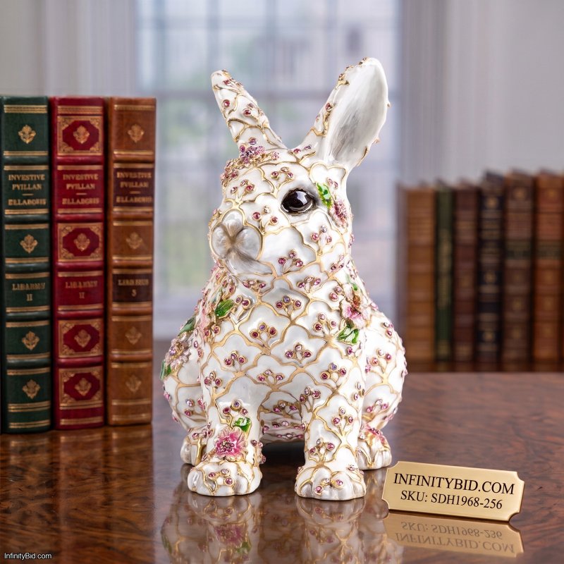 Jay Strongwater Jing Floral Rabbit Figurine SDH1968-256