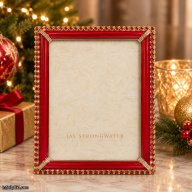 Jay Strongwater Lucas Stone Edge 5x7 Picture Frame Ruby Red Enamel SPF5810-272