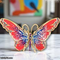 Jay Strongwater Puccini Large Butterfly Objet Figurine Crystal Box SDH1928-202