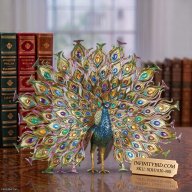 Jay Strongwater Stanton Fan Tail Peacock Figurine SDH1830-408