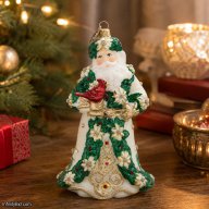 Jay Strongwater White and Gold Floral Santa Ornament SDH20160-219