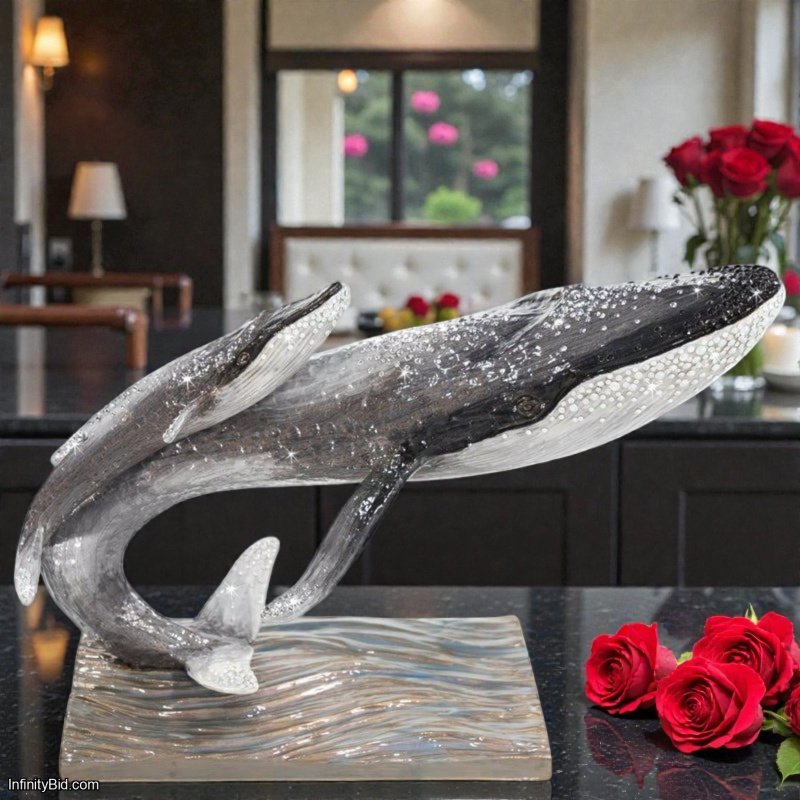 Jay Strongwater Finn Whale & Calf Bejeweled Sculpture SKU: SDH2560-480
