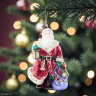 Jay Strongwater Bountiful Santa Glass Ornament SKU: SDH20107-250