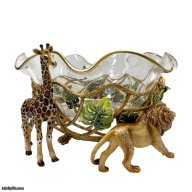 Jay Strongwater Shere Animal Parade Bowl – Handcrafted Glass & 14kt Gold Accents SKU: SDH2616-274