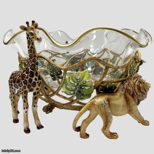 Jay Strongwater Shere Animal Parade Bowl – Handcrafted Glass & 14kt Gold Accents SKU: SDH2616-274
