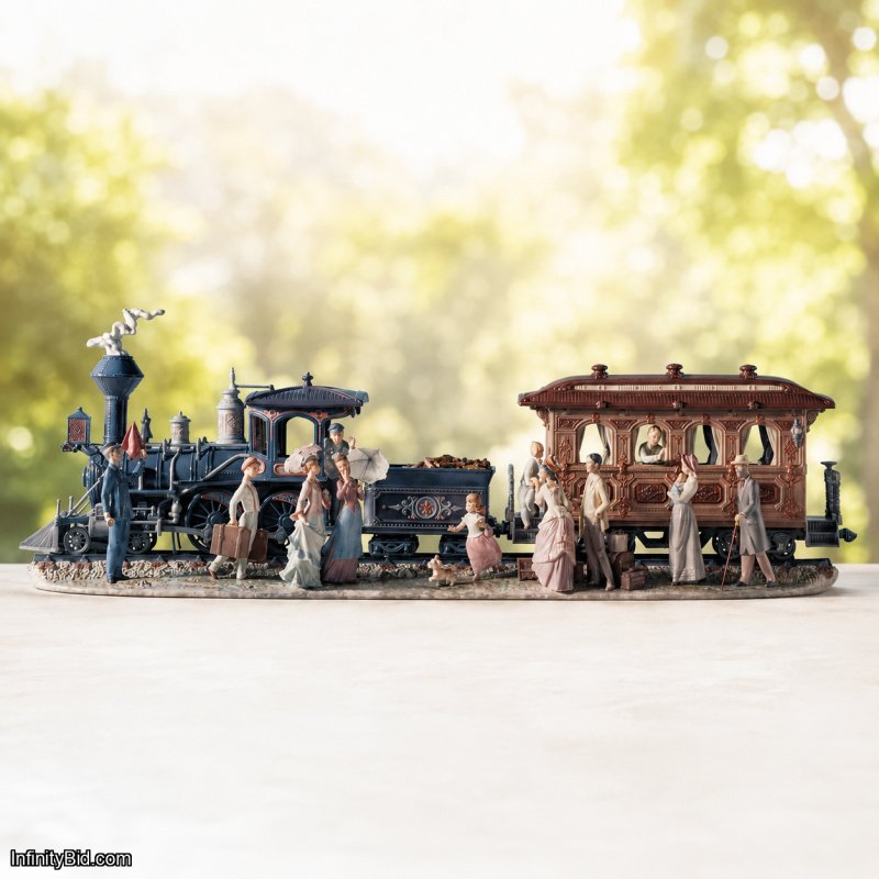 Lladró A Grand Adventure High Porcelain Train Sculpture Limited Edition 01001888