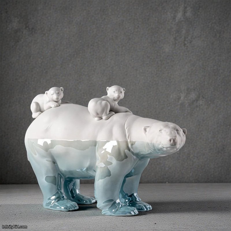 Lladró Mummy Bear and Babies – Underwater Sculpture SKU: 01009740