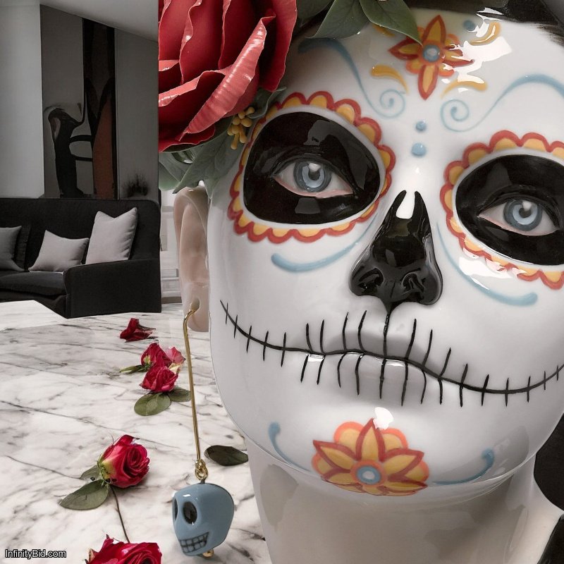 Lladró “Beautiful Catrina” Figurine – Limited Edition Glossy Porcelain Sculpture by Raúl Rubio | SKU 01009374