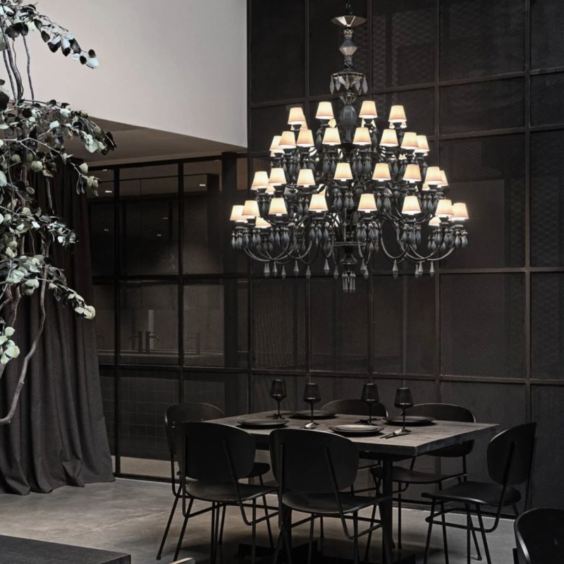 Lladro Belle de Nuit 56 Lights Chandelier – Black SKU: 01023790